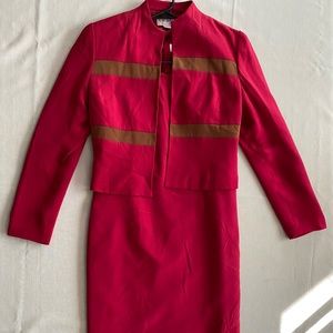 Shomi red dress with matching jacket